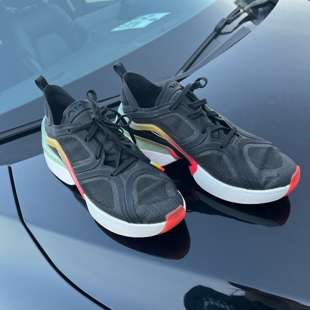 Black Sneakers with Multicolor Accents